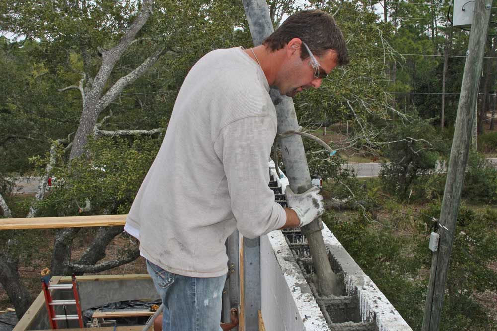 pumping concrete in ICF wall