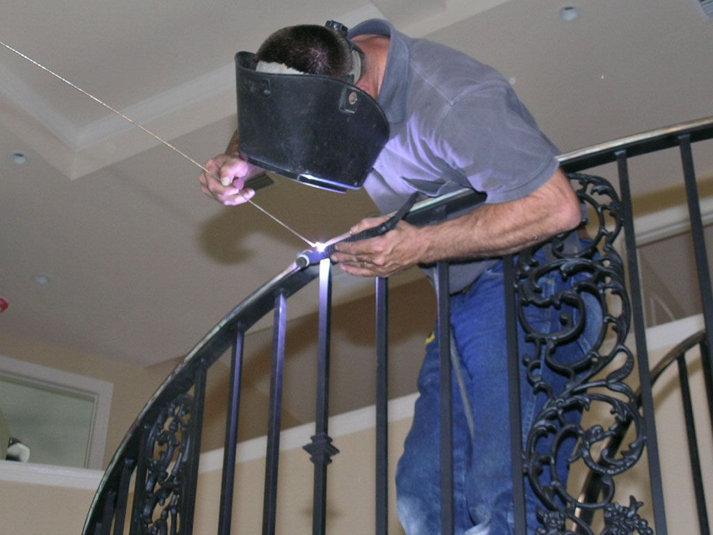 Ornamental iron stair railing