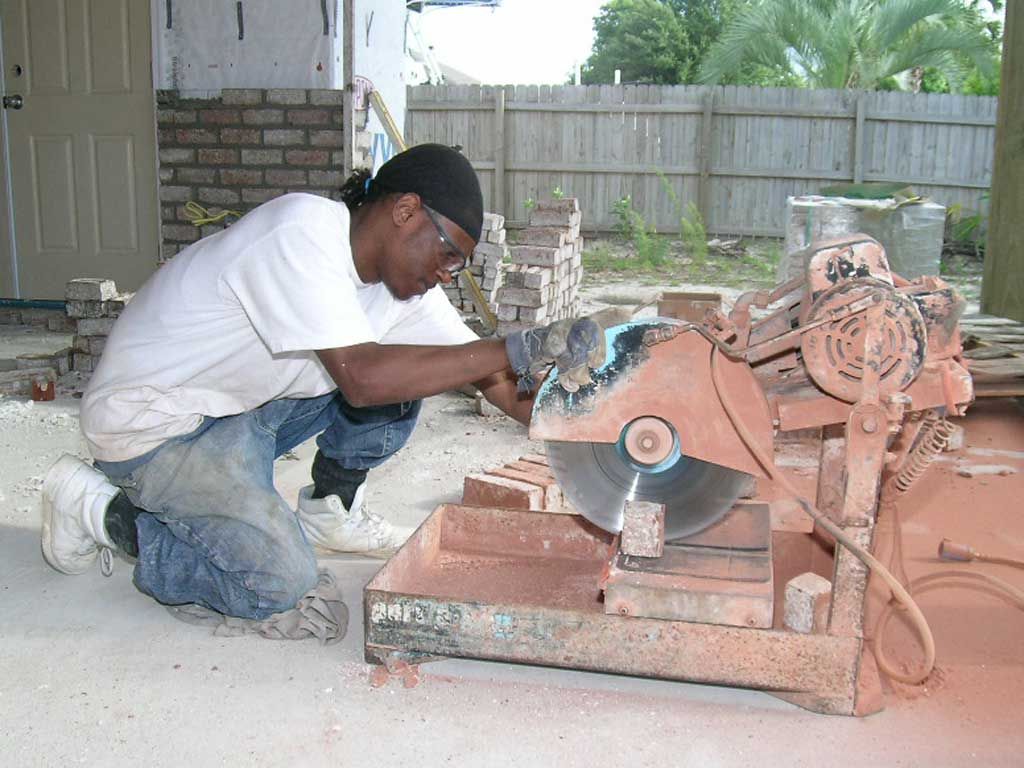 cutting brick