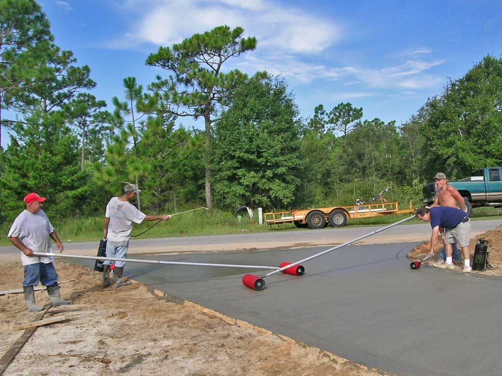 roller textured concrete