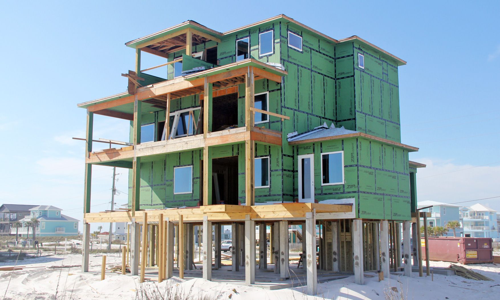 Dubois coastal transitional piling home on Navarre Beach by Acorn Fine Homes 