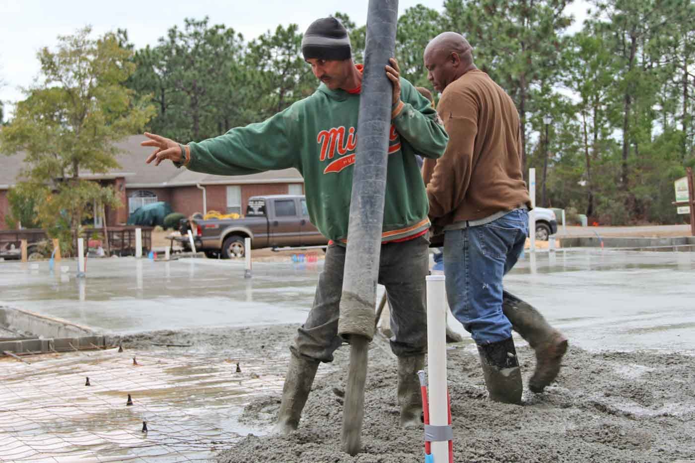 pumping concrete