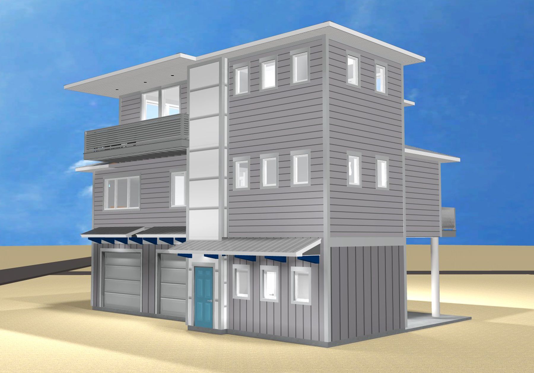 Neff modern coastal piling home on Navarre Beach