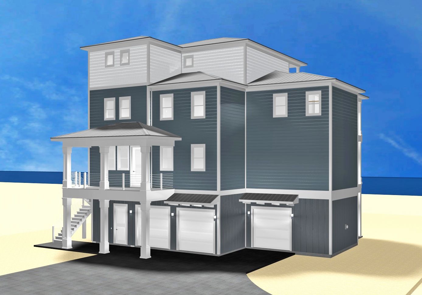 Dubois coastal transitional piling home on Navarre Beach by Acorn Fine Homes 