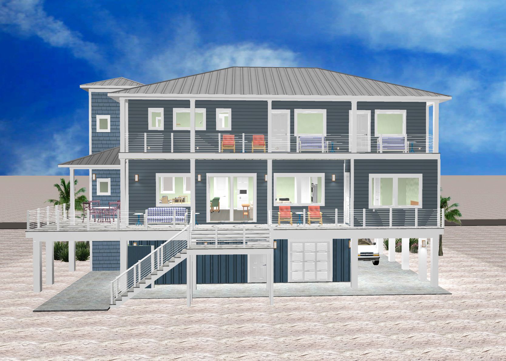 Corte modern coastal piling home on Navarre Beach