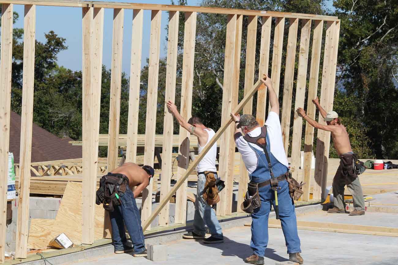 setting garage wall