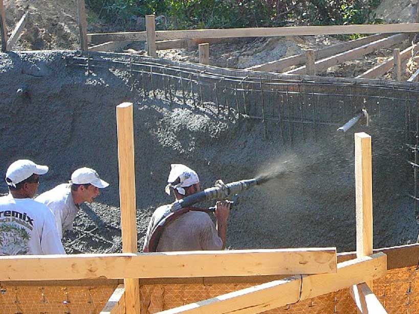 shooting a shotcrete pool shell