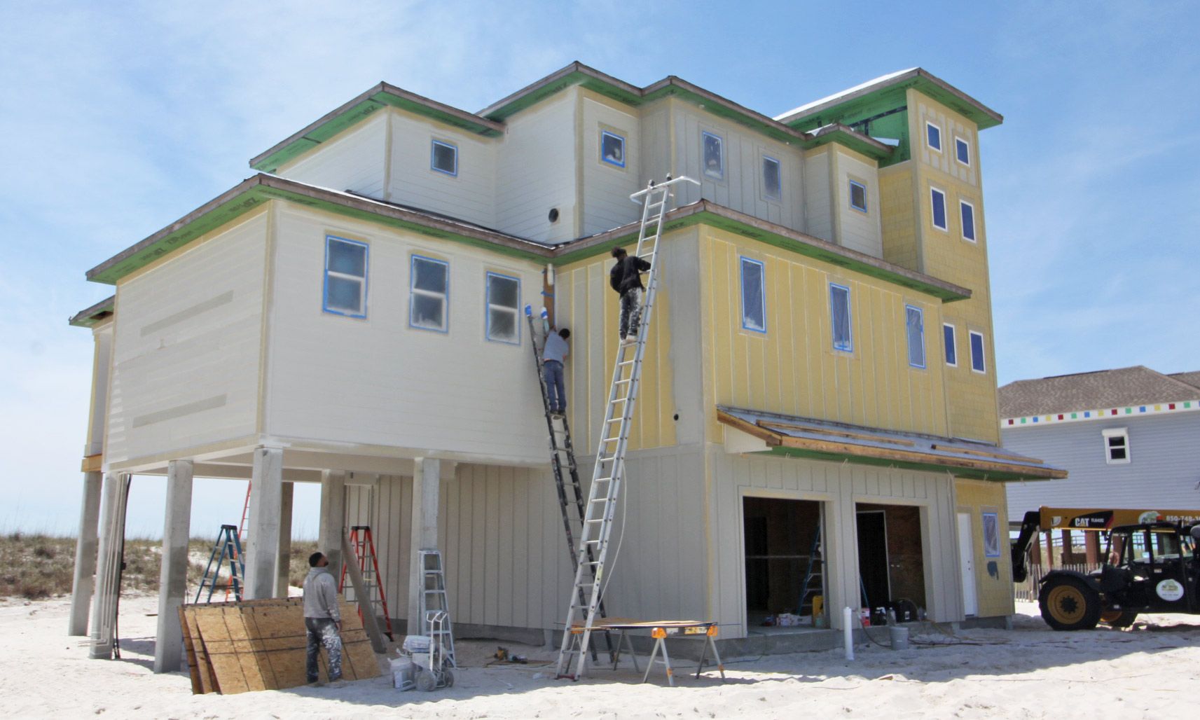 Burchard coastal transitional style piling home on Navarre Beach