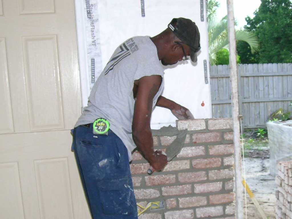 laying brick