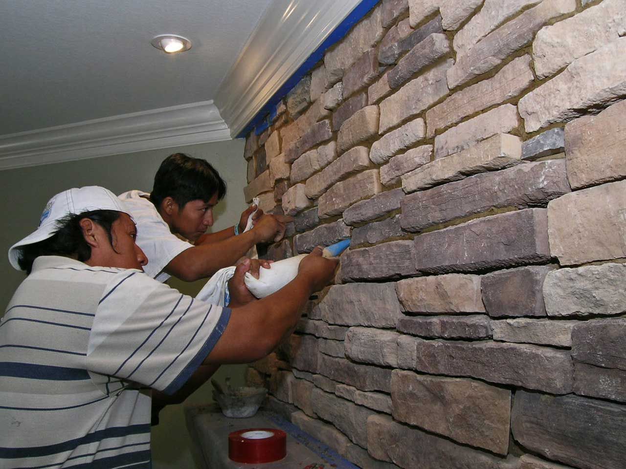 stacked stone wall for Acorn Construction