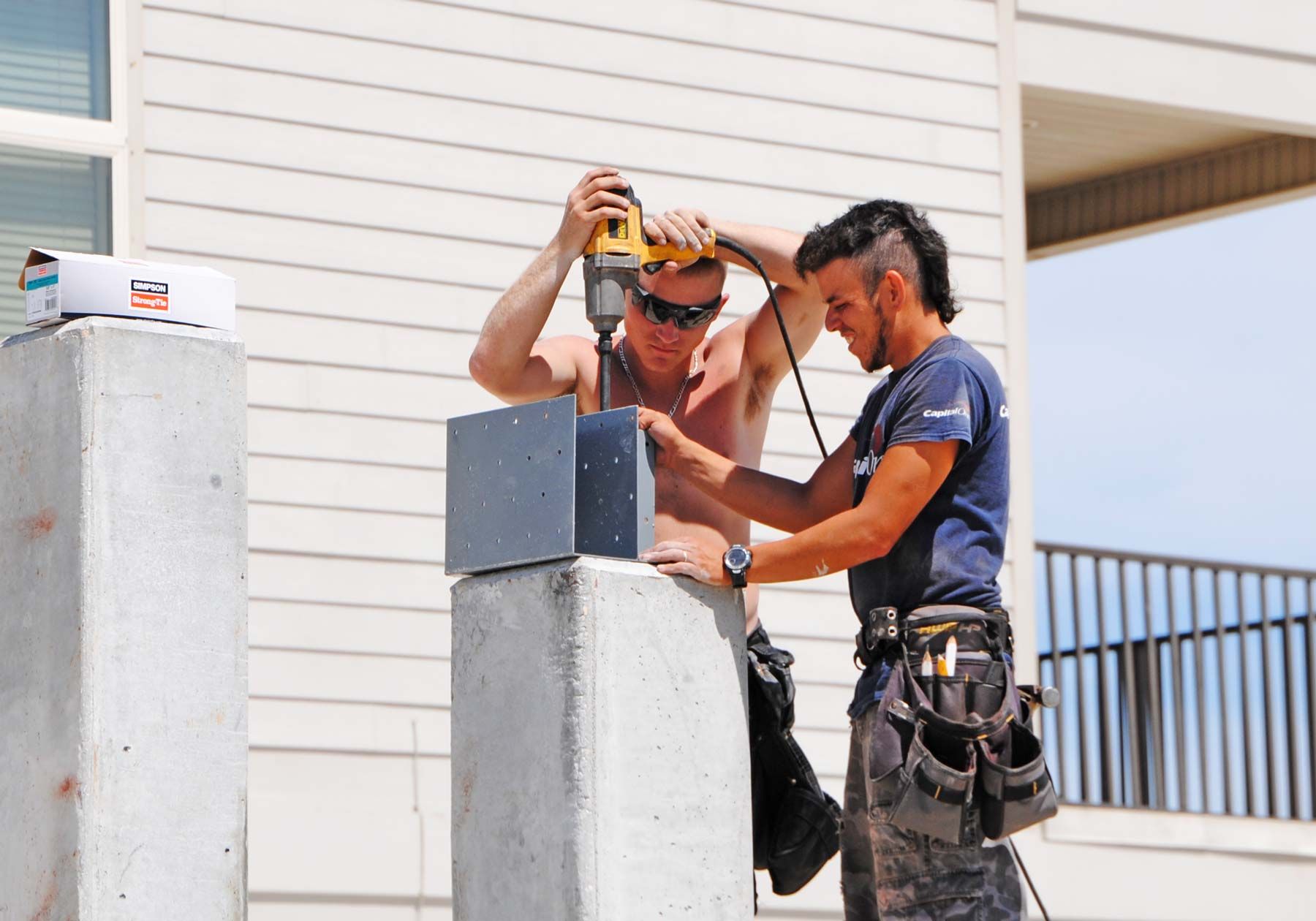 Antinnes concrete piling home on Navarre Beach by Acorn Fine Homes