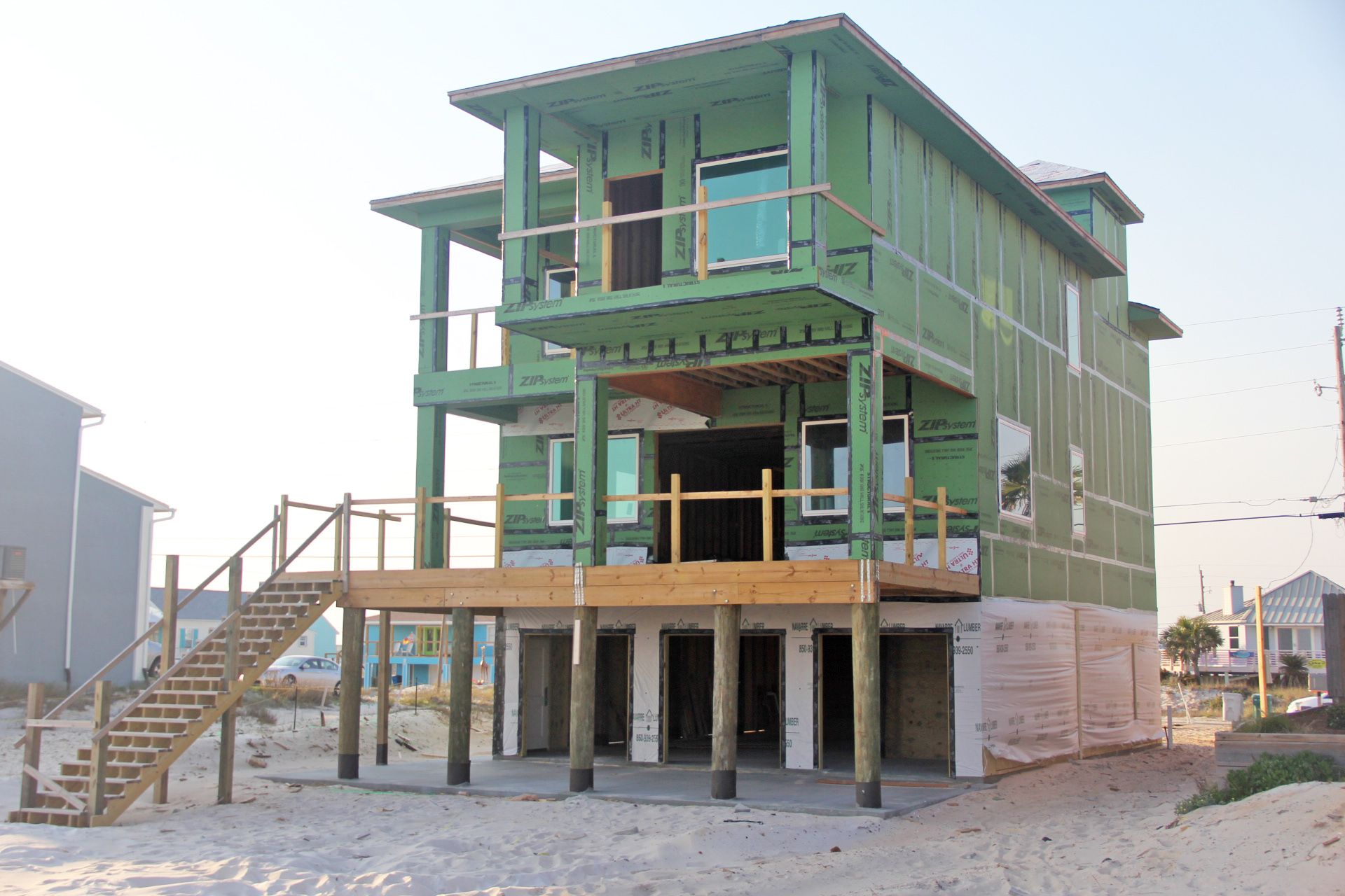 Smith coastal transitional style piling home on Navarre Beach