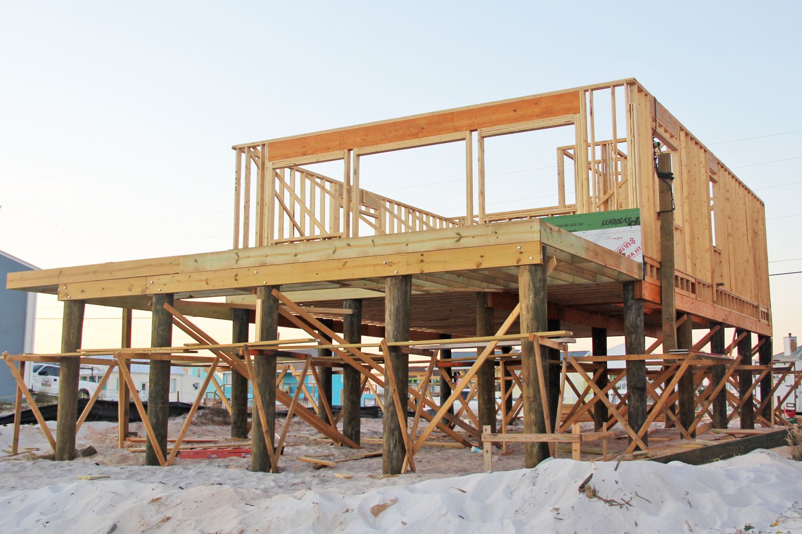 Smith coastal transitional style piling home on Navarre Beach