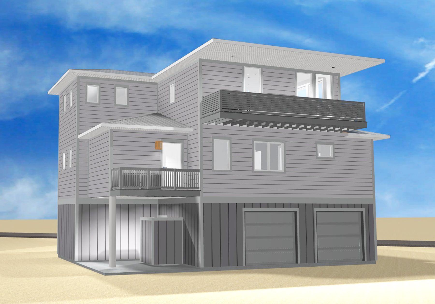 Neff modern coastal piling home on Navarre Beach